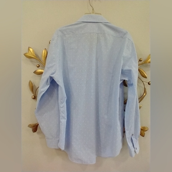 LIGHT BLUE GINGHAM CALVIN KLEIN SHIRT - Picture 8 of 8